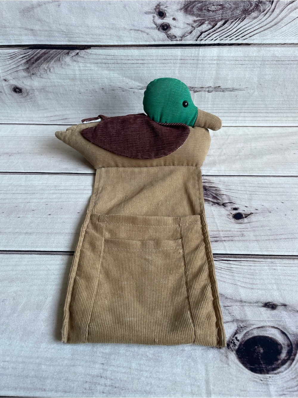 Vintage Calico Critters 1985 Corduroy Mallard Duck Remote Caddy 100% Cotton